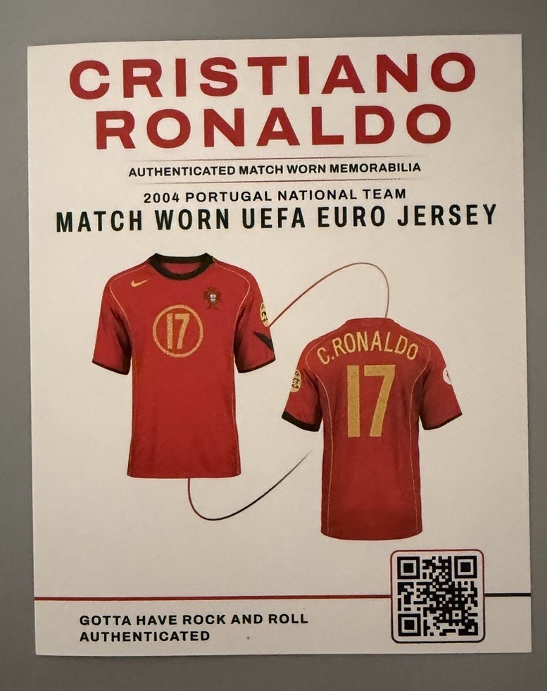 Cristiano Ronaldo 2004 Euro Game Worn Jersey Patch Leaf Messi Double ELE-05 view 5