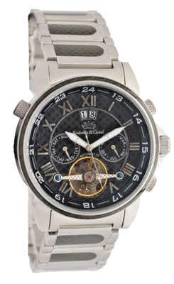 Roebelin & Graef Herren Automatik Uhr 42mm Silber Schwarz Edelstahl Kalender Neu