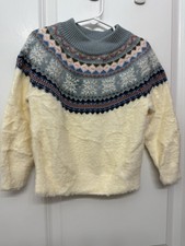 Hanna Andersson Size 4 Fuzzy Holiday Sweater Fair Isle