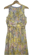 Shelby & Palmer Dress Yellow Floral Maxi Hi Lo Size 12 Church  Boho Sweet Pretty
