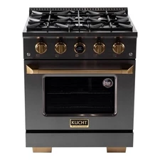 Pemberly Row 30" 4.2cu.ft. Titanium Stainless Steel Propane Gas Dual Fuel Range