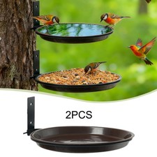 2Pcs Wall Mount Bird Feeders Bird Bath Weather Resistant Birdfeeders Water Bowls