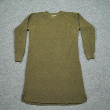Madewell Sweater Dress Womens Medium Green Brown Long Sleeve Wool Blend