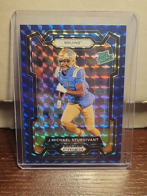 2024 Panini Prizm Draft Picks #195 J. Michael Sturdivant Blue Finite #/89 RC