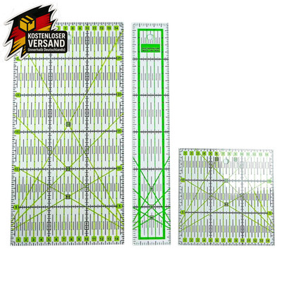 Patchwork Lineal Set Acryl Quilten Nähen 3 Stück, transparent, 30/45/60 Grad
