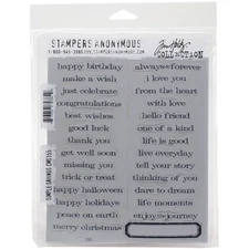 Stampers Anonymous Tim Holtz Cling Stamps 7"X8.5"-Simple Sayings
