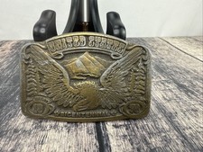 Patriotic Mountains Eagle Belt Buckle US Bicentennial 4th Of July Vtg 1975
