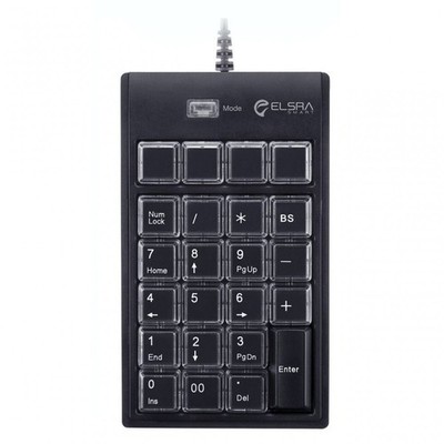 ELSRA USB Wired Programming Numeric Keypad ControlPad Black PK-2068(23 Key, 2...