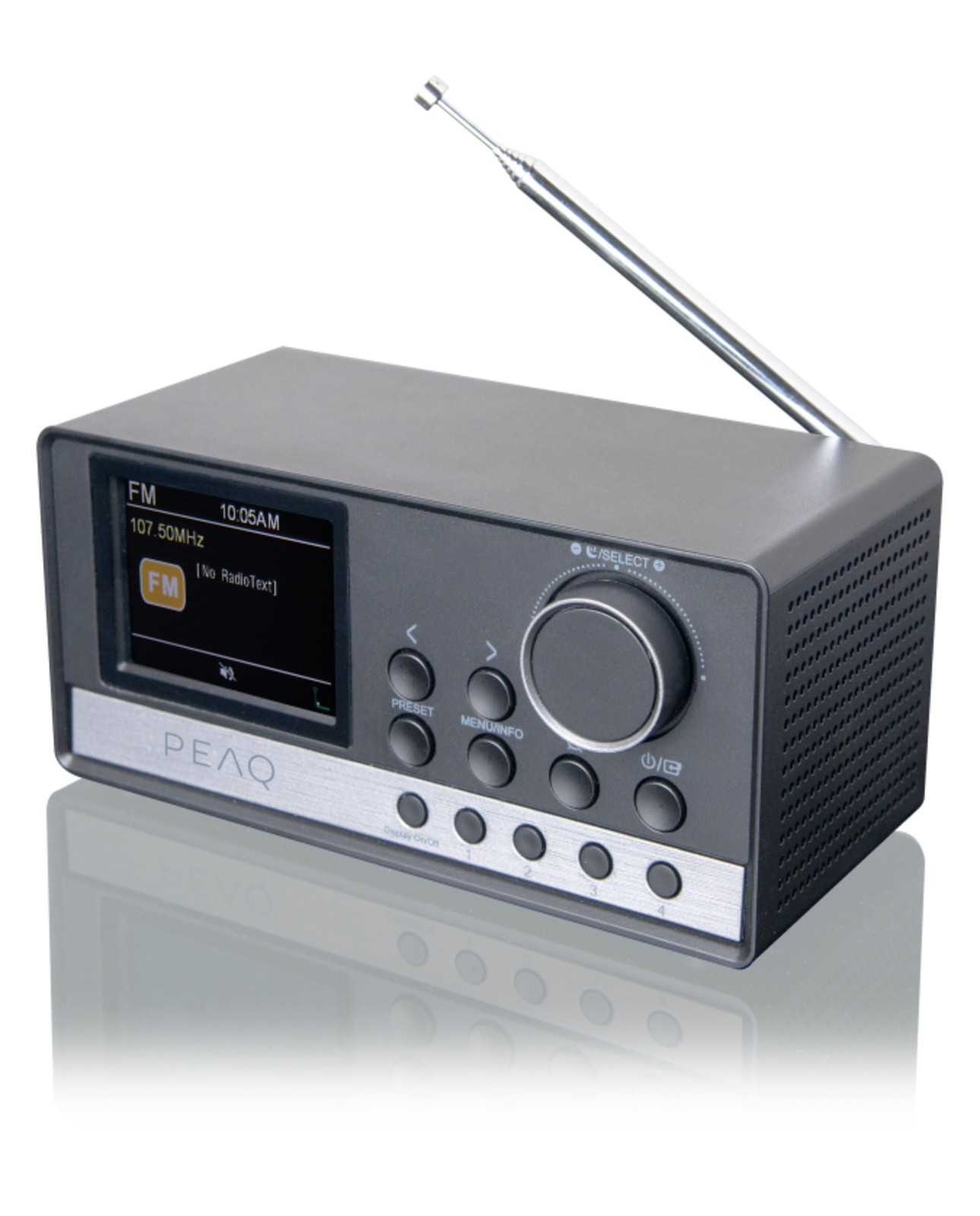 Радиоприемник PEAQ PCR 440 mit DAB+, DAB+/FM, FM-радио, Bluetooth, Schwarz/Grau