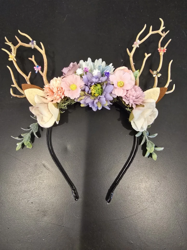 Único Caprichoso Floral Rama de Hadas Cuerno Tocado Foto 4 de 4