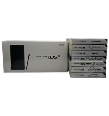 Nintendo DSi Handheld Konsole Schwarz OVP inkl. 7 Spiele Wissen Gehirnjogging
