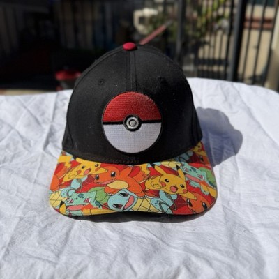 Official Pokémon Snapback Hat 2016 - Pokéball Logo & Kanto Starters Print - Rare