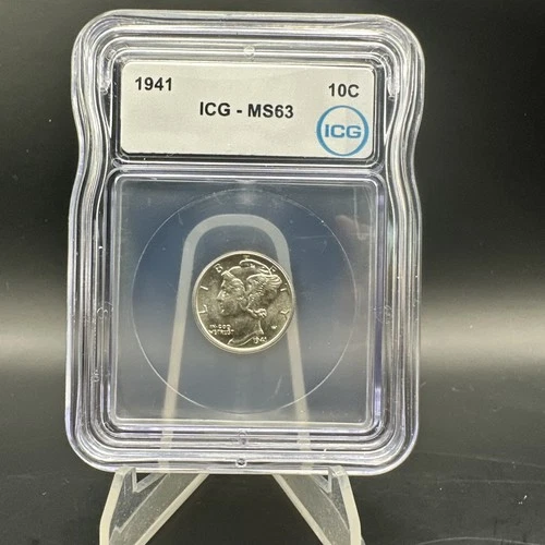 1941 10C  Mercury Silver Dime - ICG MS63 - Free Shipping