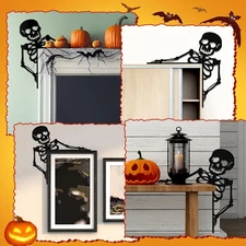 Yaocom Metal Halloween Skeleton Door Topper 11.8" x 11.8" 