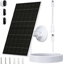 6W Solar Panel for Arlo Camera  5V Battery Cameras, USB C Solar Charger Compati