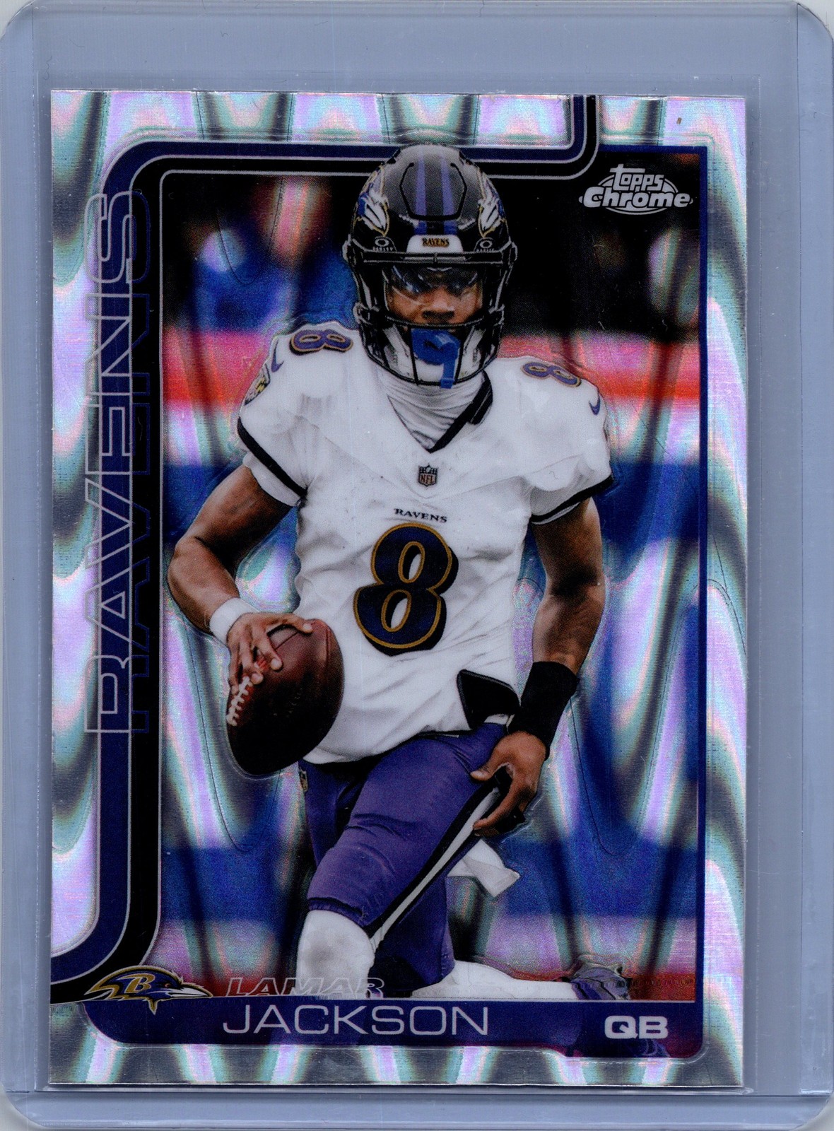 2025 Topps Chrome #24 Lamar Jackson Ray Wave Refractor