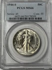 1944 S Walking Liberty Half Dollar PCGS MS-66 Box 105