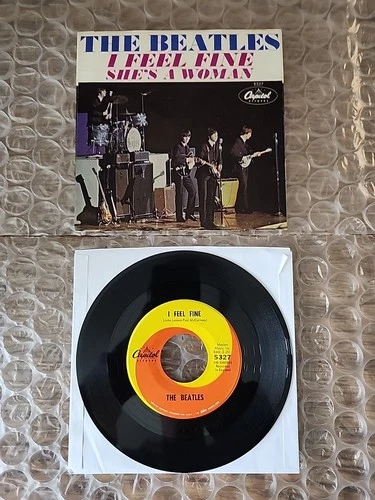 The Beatles I Feel Fine' original  1964 7" picture sleeve + record in ex cond