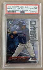 2018 Bowman Mega Box Chrome Ronald Acuna Jr Trending-Platinum 1/1 PSA Authentic 