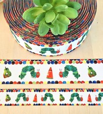 7/8 1.5" 1 YD Caterpillar Grosgrain Ribbon Back to School Apples Dots