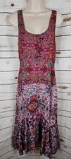 Anthropologie Maeve Multi Paisley Midi Dress 6 Ruffled Boho Festival Asymmetric