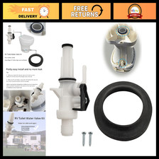 RV Toilet Water Valve Kit for Aqua Magic IV - High/Low Models, Flange Seal Inclu