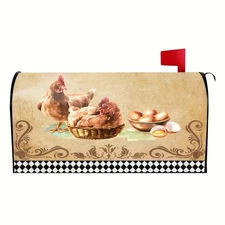 Standard Size 18x21 Durable Polyester Charming Farmhouse Chicken Mailbox Cover
