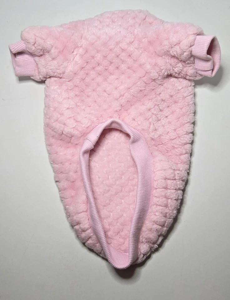 Pink Soft Fuzzy Dog Sweater Shirt Size Medium Embroidered Cute Chihuahua Face  - Image 3 of 4
