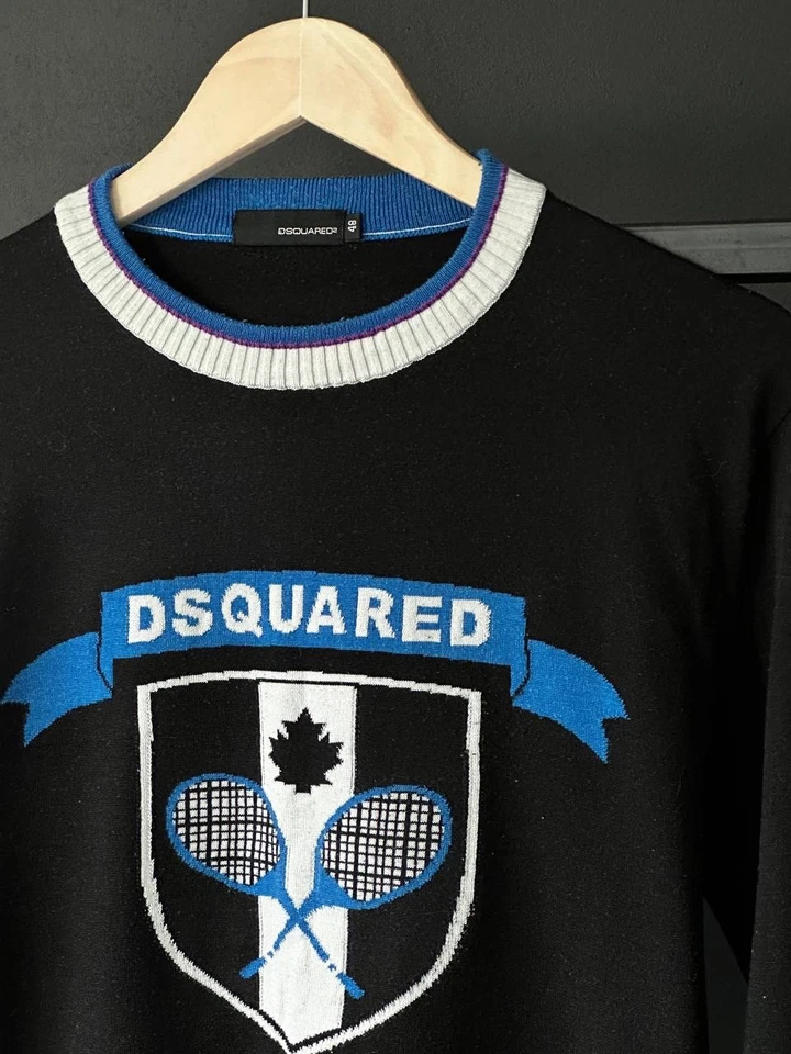 Dsquared 2 Tennis Logo Wool Sweater Size M - Image 4 of 4
