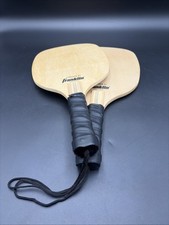 Set of 2 Franklin Wooden Pickleball Paddles w/ Wrist Strap