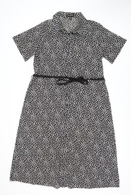 QED London Damen schwarzes Kleid Größe 12 Animalprint