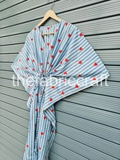Hand Block Print, Cotton Kaftan, Indian Bohemian Summer Dress