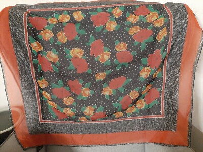 Vintage Cenza Fiori Made In Italy By Tie Rack Polyester Schal