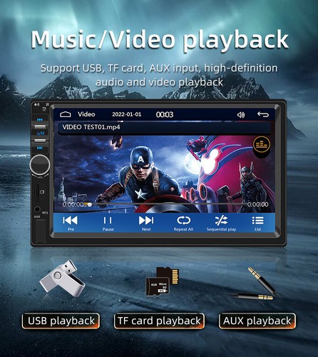 Double 2 Din 7" Car Radio Apple CarPlay Android Auto TF/FM Bluetooth Mirror Link - Picture 8 of 15