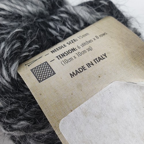 New INTRICATO Moda Vera BULKY Wool Alpaca Mix Yarn 2x 100g Ball Grey Black Italy - Picture 7 of 10