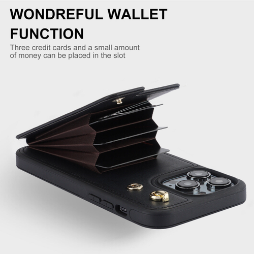 Crossbody Card Slot Case Case Ring Stand Cover For iPhone 15 Pro Max 14 13 12 11 - Imagen 3 de 25