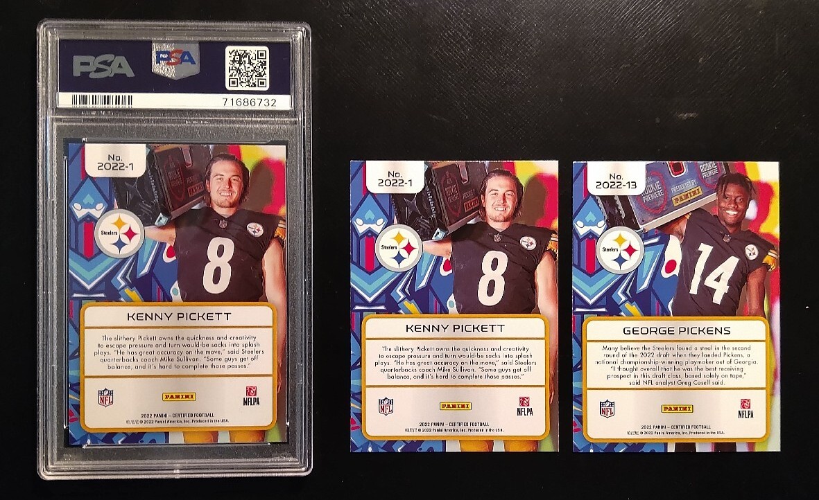 KENNY PICKETT ROOKIE PSA 9 2022 Panini Certified Graffiti Prizm Set w PICKENS RC