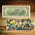 Life Is Beautiful Celebritity Icon Pop Art $2 Bill Signed Rency Numbered of 200