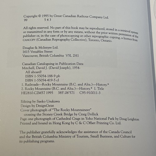 All Aboard The Canadian Rockies by Train by David J Mitchell Incl Letter - Picture 4 of 7
