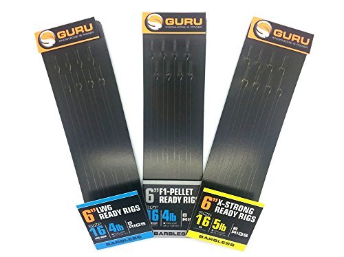 Guru 6"" Pole Rigs Ready Tied Hooklength XS Size 14 Match Carp Coarse Fishing