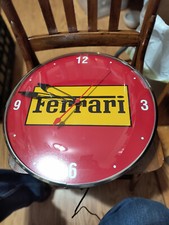 Red Ferrari Vintage Pam Style Electric Wall Clock--style 6 Oil Gas Signs