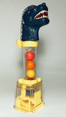 Vintage 1995 Flix Yellow GODZILLA Bubble Gum Gumball Machine candy