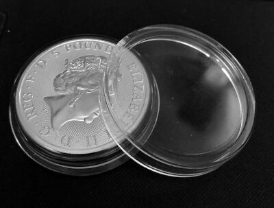 10 x Coin Holder Capsules 38.6 mm for 2 oz Great Britain Silver Queen's Beast