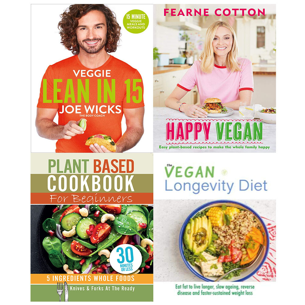 Happy Vegan,Plant Based Cookbook,Vegan Veggie Lean in 15 4 Books Collection Set - Image 2