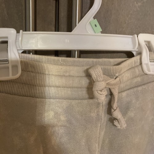 VINTAGE HAVANA GIRLS IVORY STONEWASH DISTRESSED DRAWSTRING WAIST SHORTS, LARGE - Picture 3 of 5