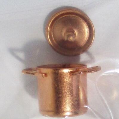 Copper Soup Pot w lid IM65521 DOLLHOUSE Miniature