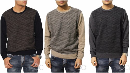 Maglia Maglione Uomo Invernale Girocollo Manica Lunga Lana Pullover Slim  Buger | eBay