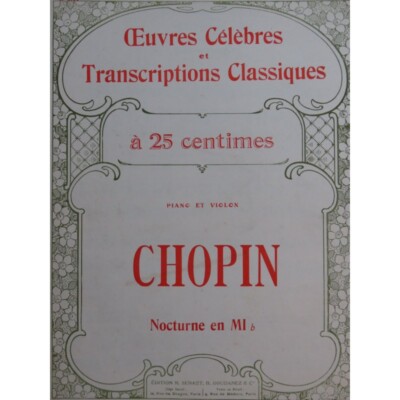 Chopin Frédéric Nocturne Op 9 Nr 2 Klavier Violine