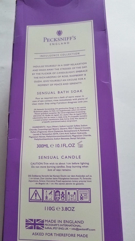 Pecksniff's Sensual Bath Soak Candle Violet Neroli Patchouli - Image 2 of 4