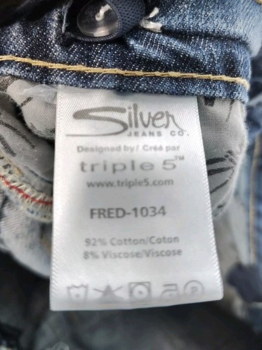 Silver Fred 1034 Jeans Co. Triple 5 Girls Size 16 Adjustable Waist Straight Leg - Picture 3 of 7
